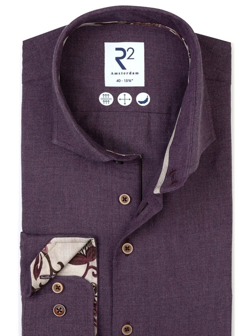 R2 Amsterdam Purple Flannel Cotton Shirt/27024